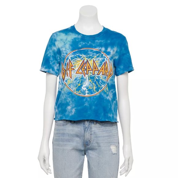 Def Leppard Logo metal rock Tie Dye Official Skimmer T-Shirt L NWT - Picture 1 of 4